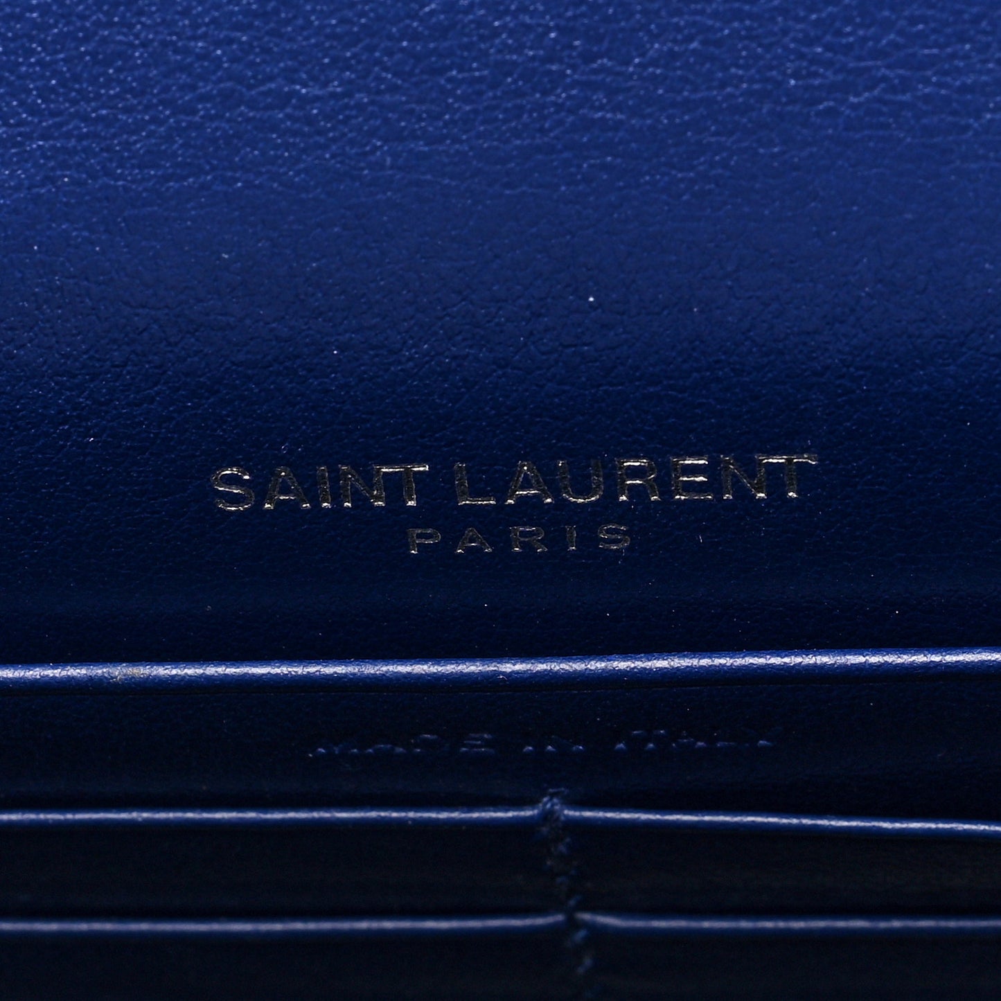 Calfskin Crocodile Embossed Kate Monogram Tassel Chain Wallet Royal Blue