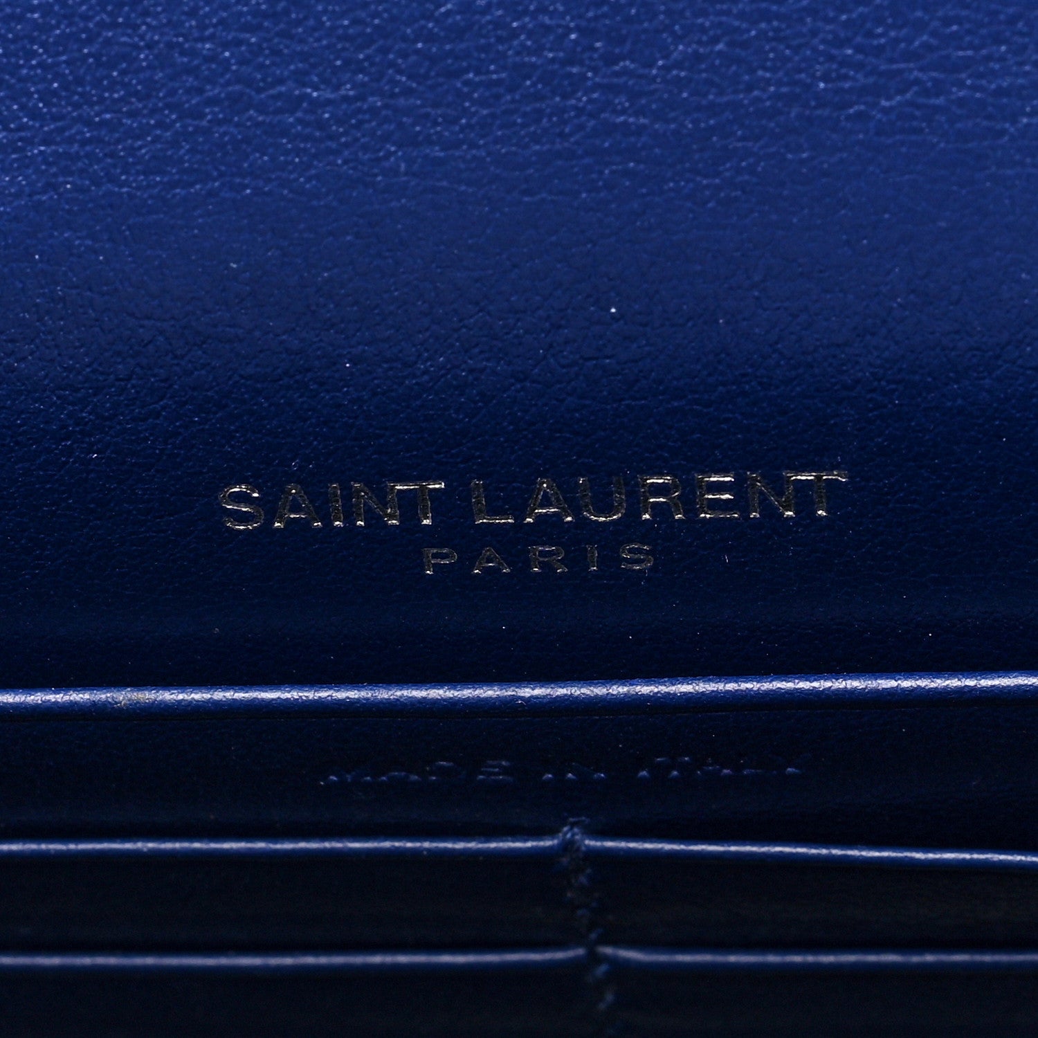 Saint Laurent Calfskin Crocodile Embossed Kate Monogram Tassel Chain Wallet Royal Blue 6 of 9
