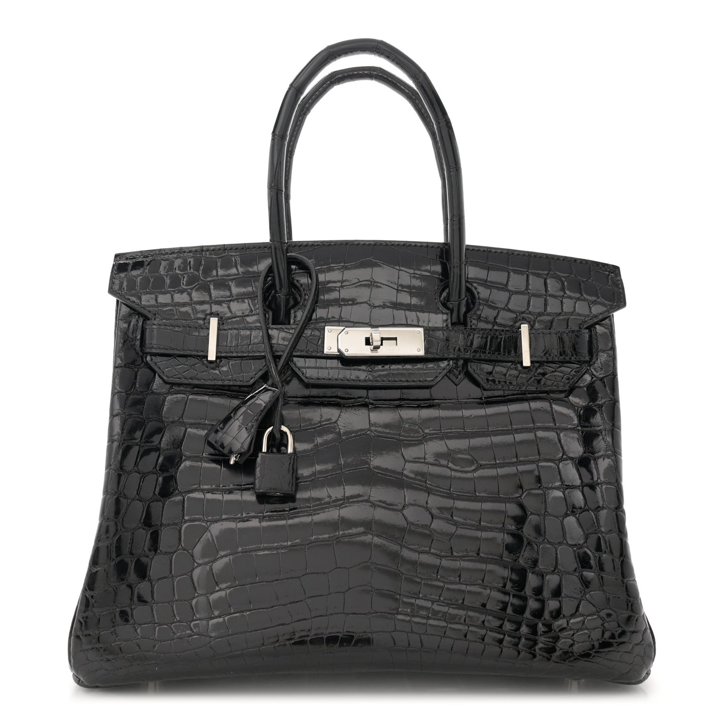 Shiny Niloticus Crocodile Birkin 30 Black