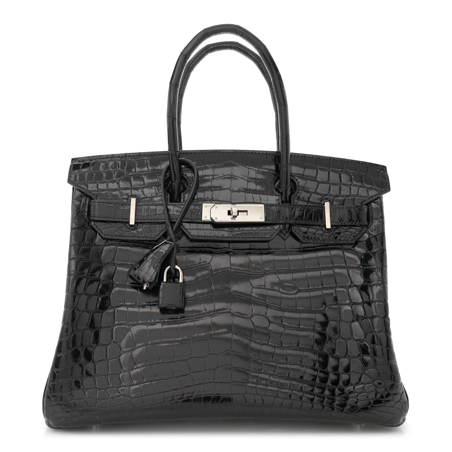 Hermes Shiny Niloticus Crocodile Birkin 30 Black 1 of 12