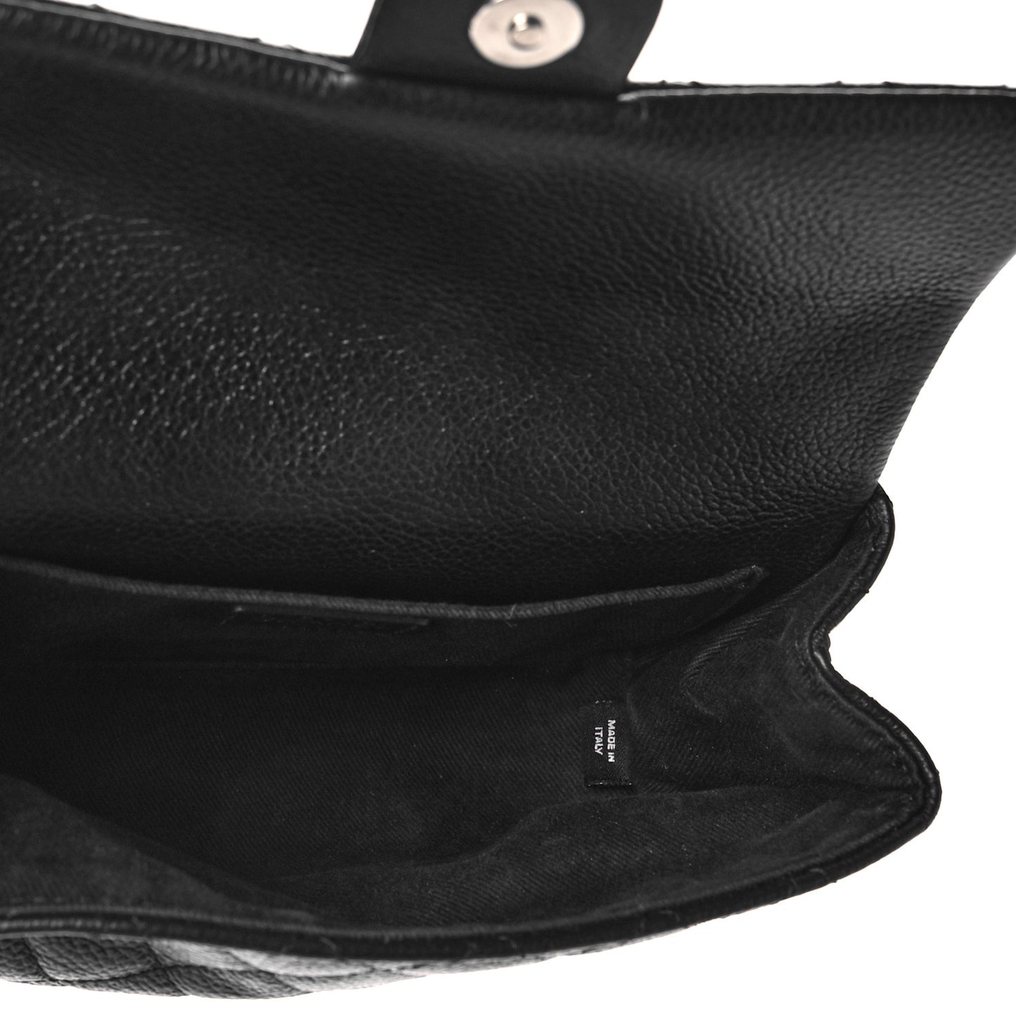 Grained Calfskin Quilted 2.55 Reissue Flap Belt Bag Clutch Black