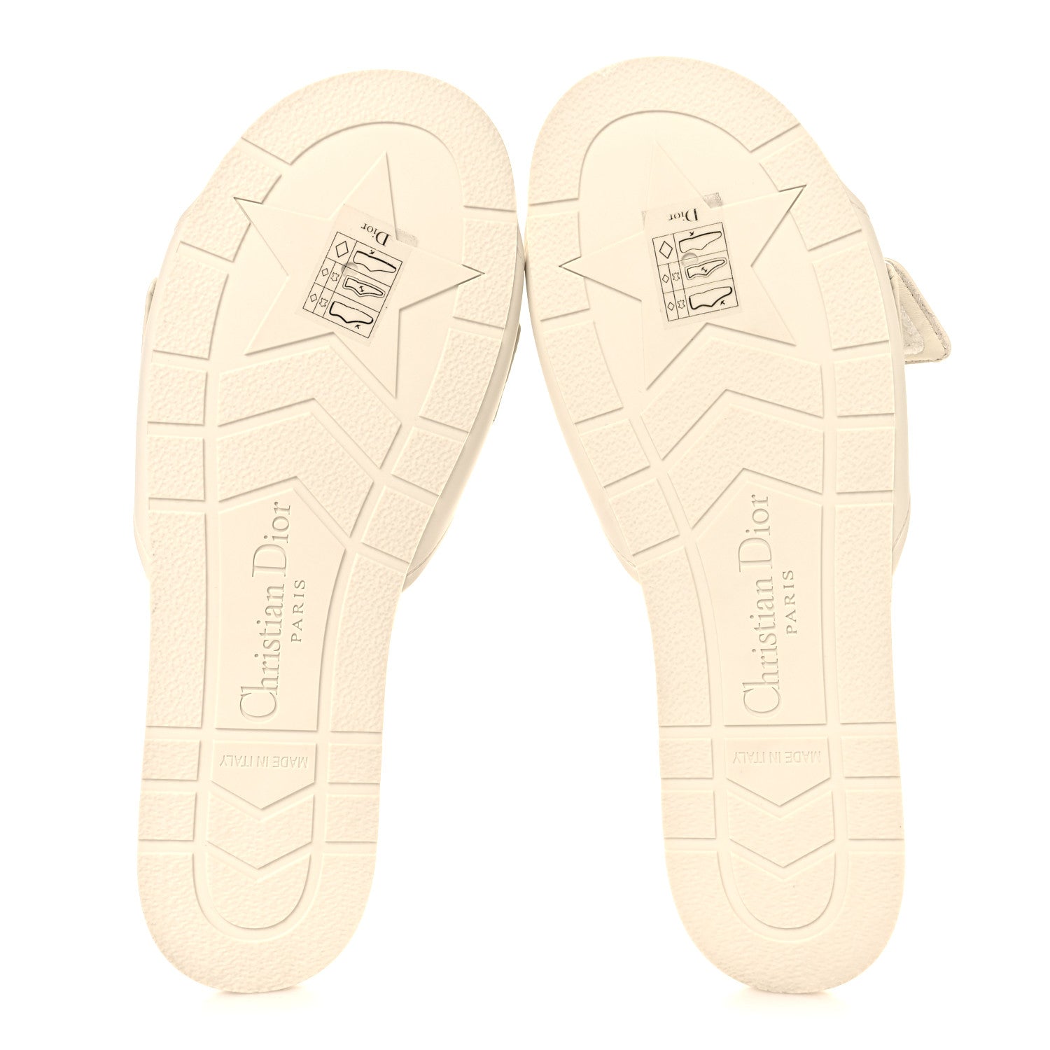 Christian Dior Lambskin Rubber Dioriviera Dioract Flat Slide Sandals 35 White 6 of 9