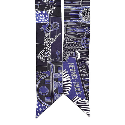 Hermes Silk Animapolis Plumetis Twilly Marine Bleu Royal 3 of 5