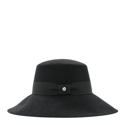 Hermes Rabbit Felt Farrah Clou de Selle Hat 56 Black 4 of 8