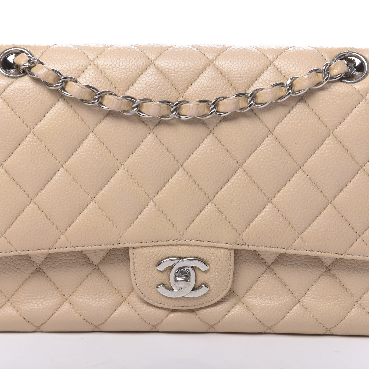 Chanel Caviar Quilted Medium Double Flap Beige Clair 13 of 13
