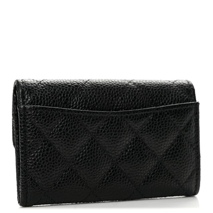 Chanel Caviar Quilted Flap Card Holder Wallet Black 3 of 9