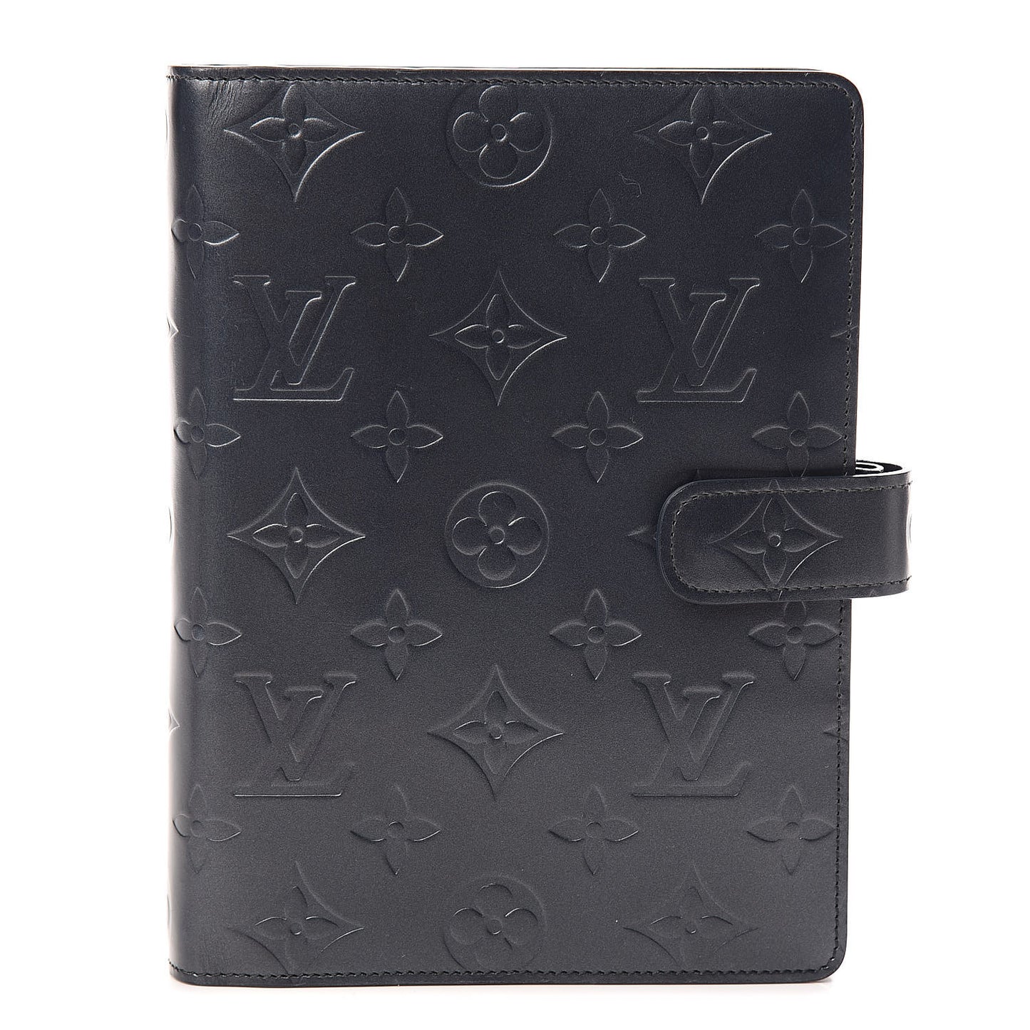 Mat Monogram Medium Ring Agenda Cover Black