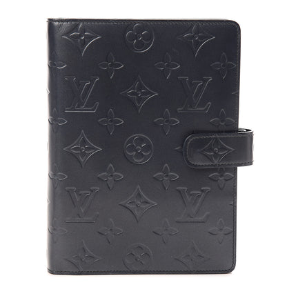 Louis Vuitton Mat Monogram Medium Ring Agenda Cover Black 1 of 7