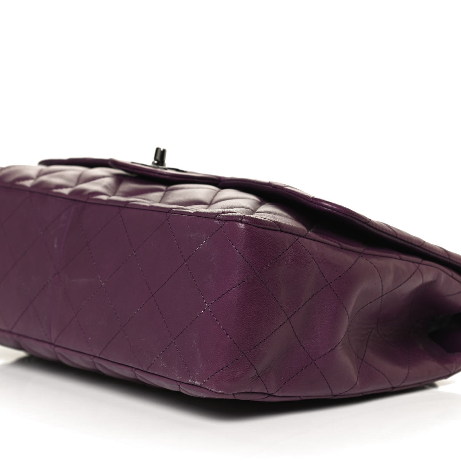 Chanel Lambskin Quilted Jumbo Single Flap Purple 10 of 10