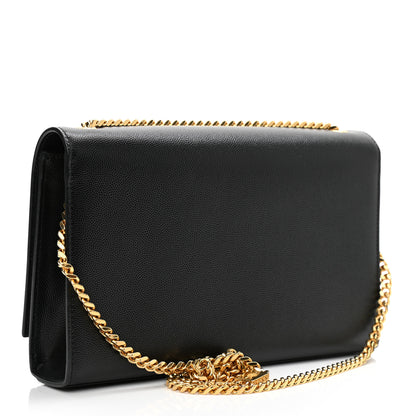 Saint Laurent Grain De Poudre Medium Classic Monogram Kate Satchel Black 3 of 10