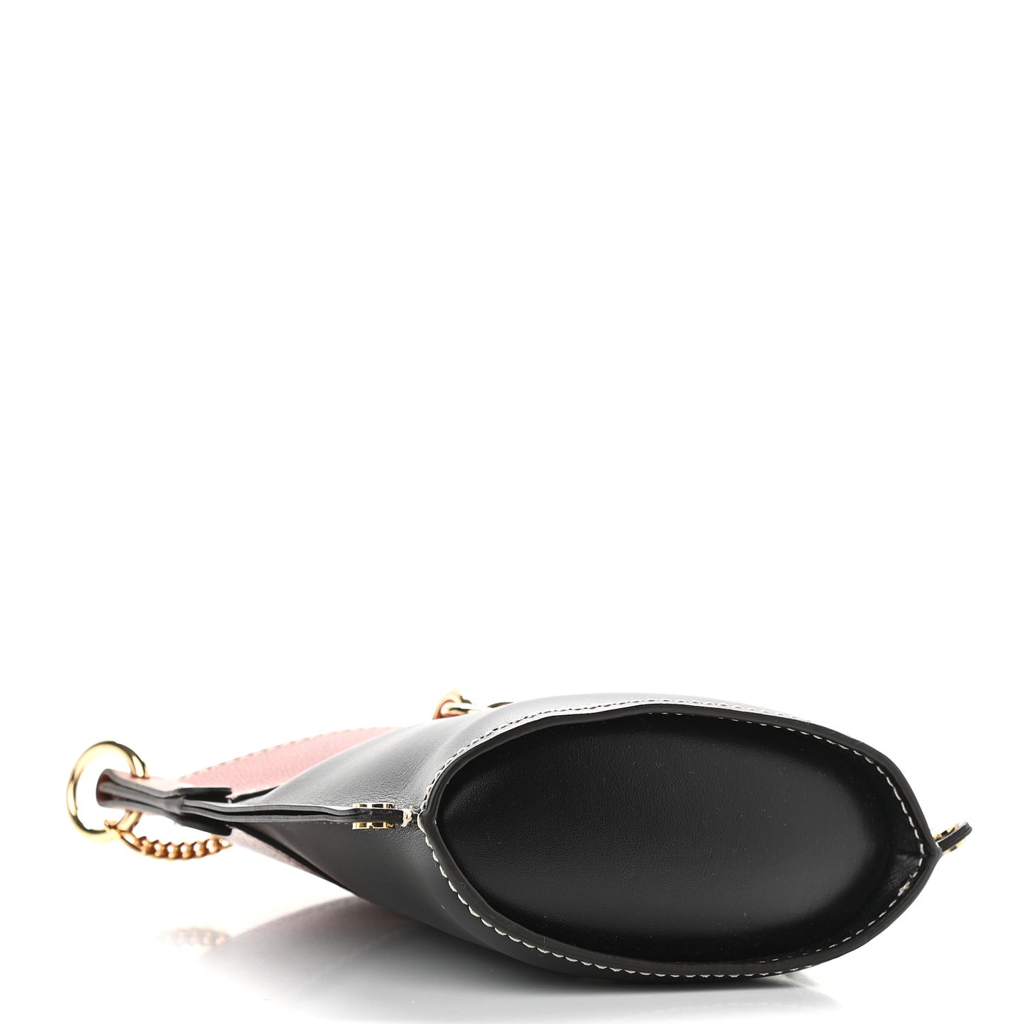 Calfskin Goatskin Mini Aby Bi-Color Bucket Black Red
