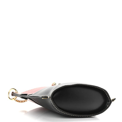 Chloe Calfskin Goatskin Mini Aby Bi-Color Bucket Black Red 4 of 9