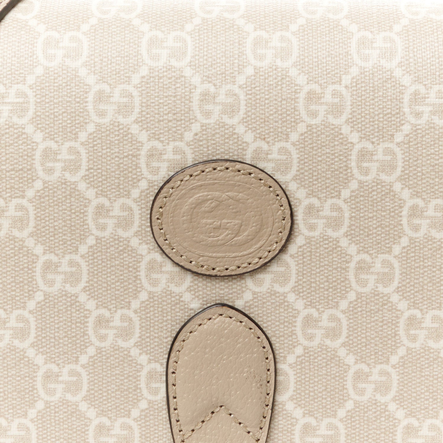 Gucci GG Supreme Monogram Textured Dollar Calfskin Mini Retro Interlocking G Flap Shoulder Bag Beige Mystic White Oatmeal 9 of 12
