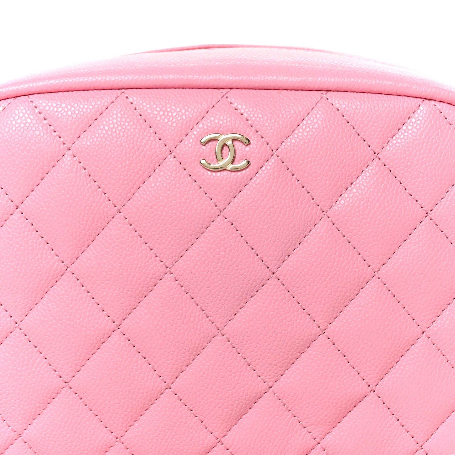 Chanel Caviar Quilted Medium Curvy Pouch Cosmetic Case Light Pink 8 of 10