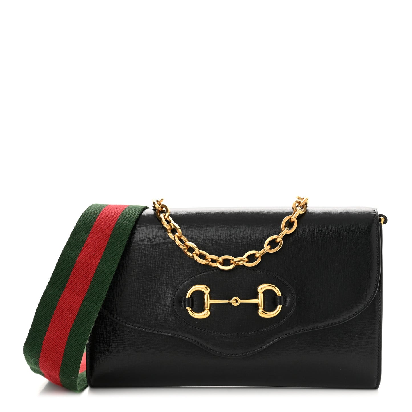Azalea Calfskin Web Small Horsebit 1955 Crossbody Bag Black