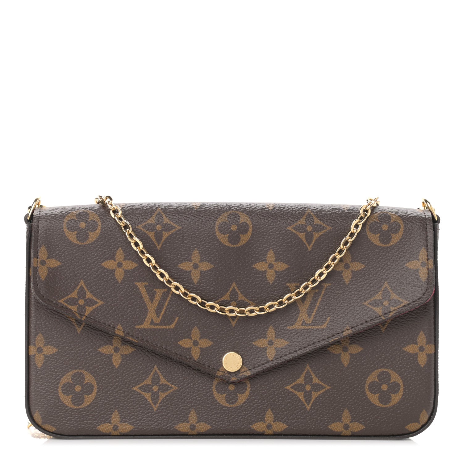 Louis Vuitton Monogram Pochette Felicie Chain Wallet Fuchsia 3 of 10