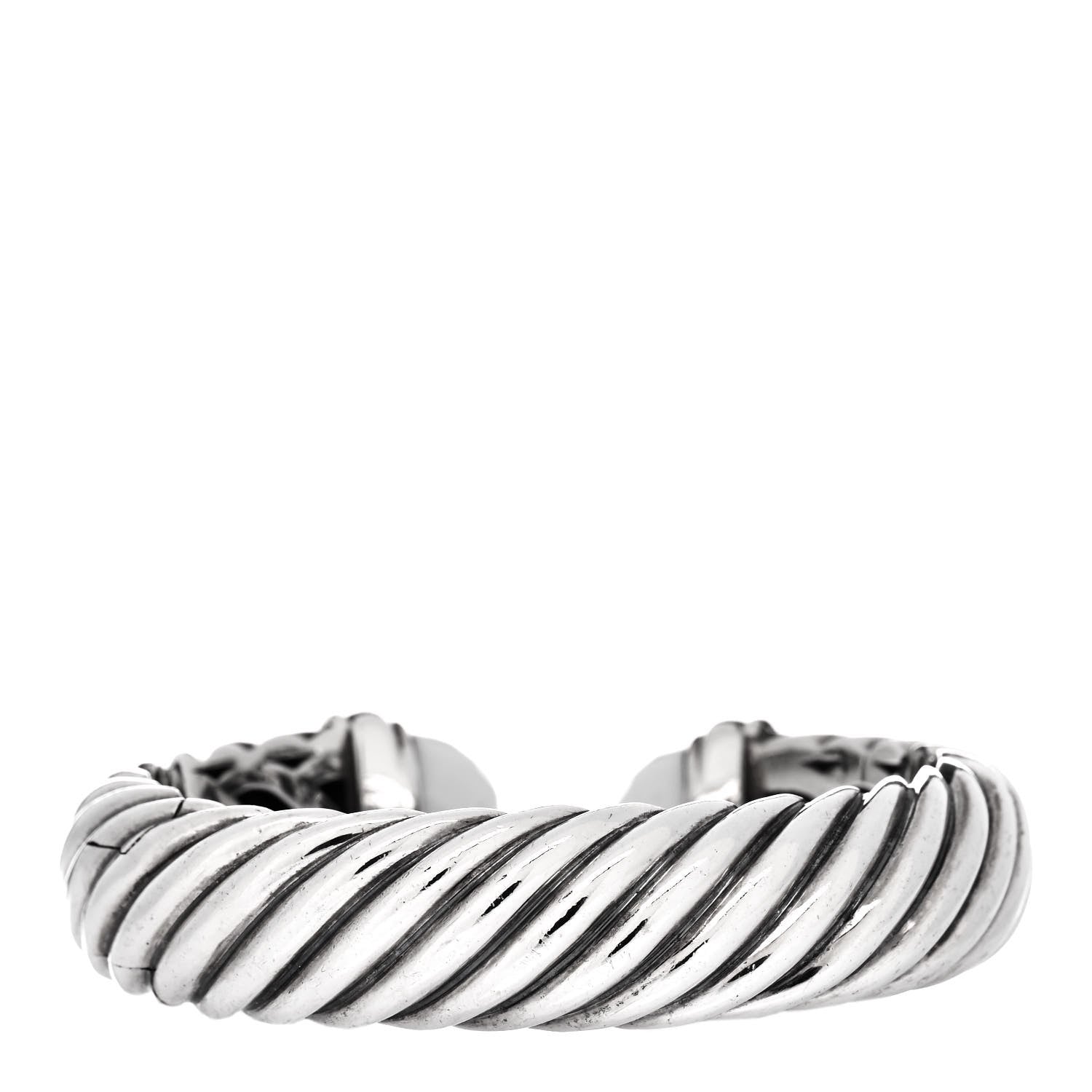 David Yurman Sterling Silver White Agate 15mm Waverly Bracelet 2 of 4