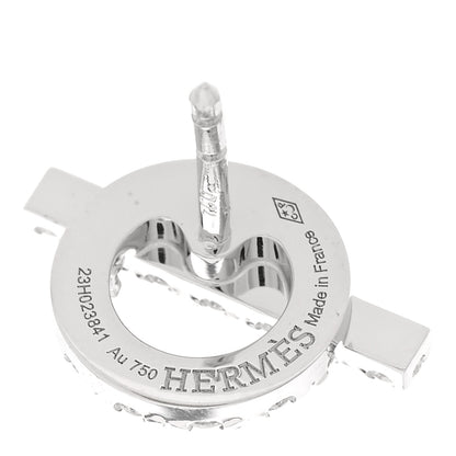 Hermes 18K White Gold Diamond Finesse Earrings 4 of 5