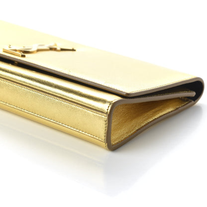 Saint Laurent Metallic Calfskin Monogram Large Belle De Jour Clutch Gold 7 of 9