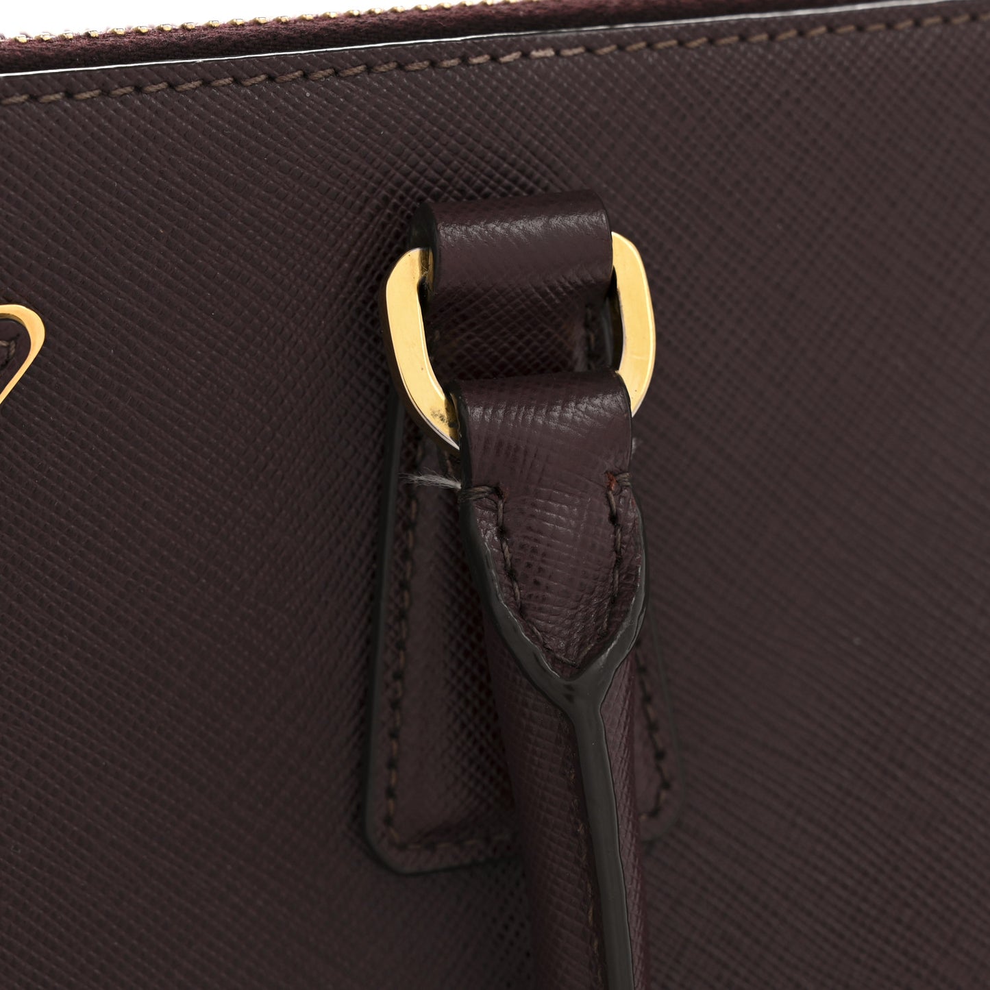 Saffiano Lux Medium Double Zip Tote Bordeaux