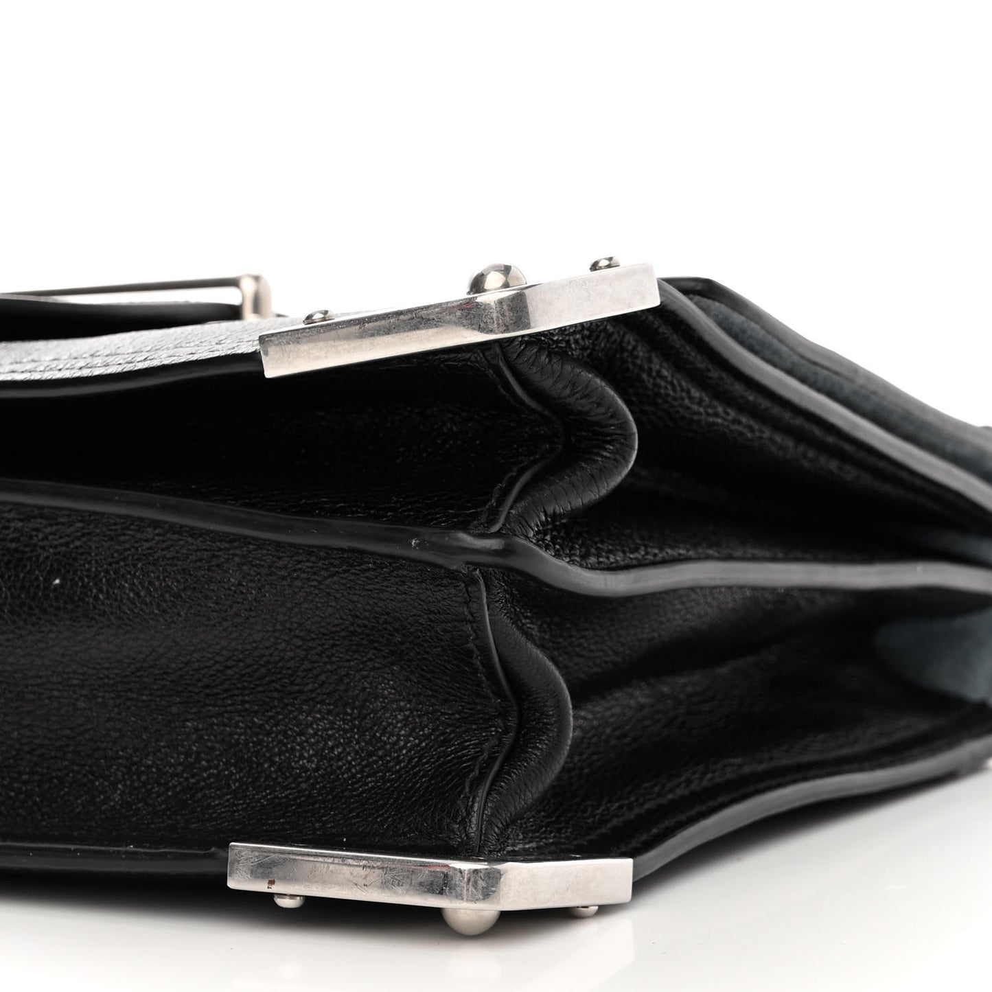 Glace Calfskin Large Soft Cahier Bag Black