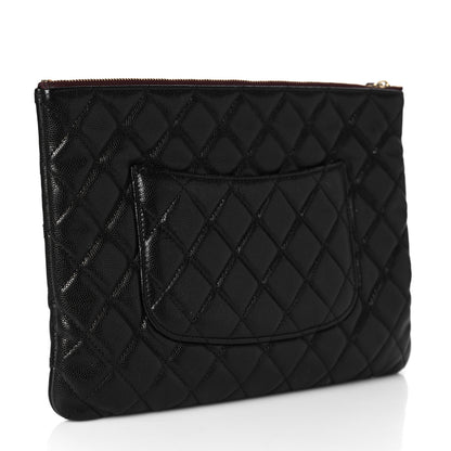 Chanel Caviar Quilted Medium Cosmetic Case Black 3 of 10