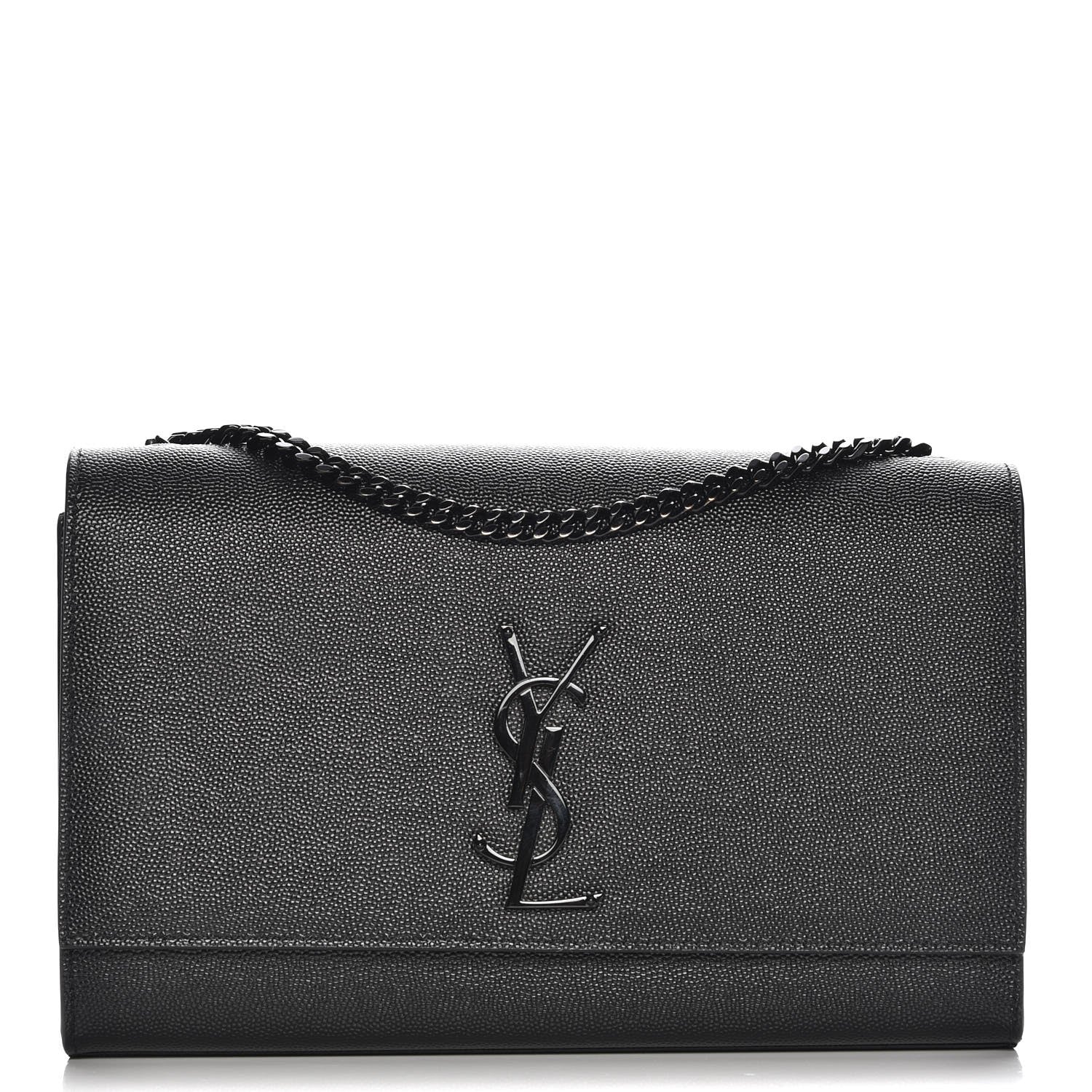 Saint Laurent Grain De Poudre Medium Classic Monogram Kate Satchel Black 1 of 6