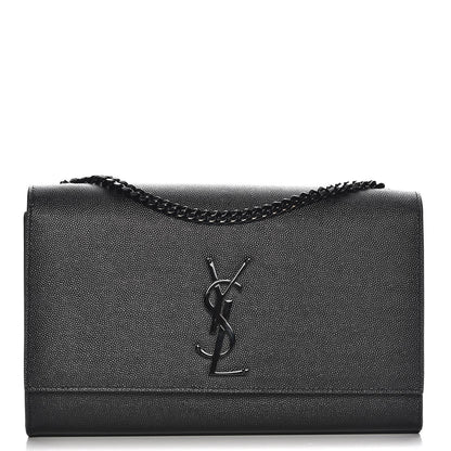 Saint Laurent Grain De Poudre Medium Classic Monogram Kate Satchel Black 1 of 6