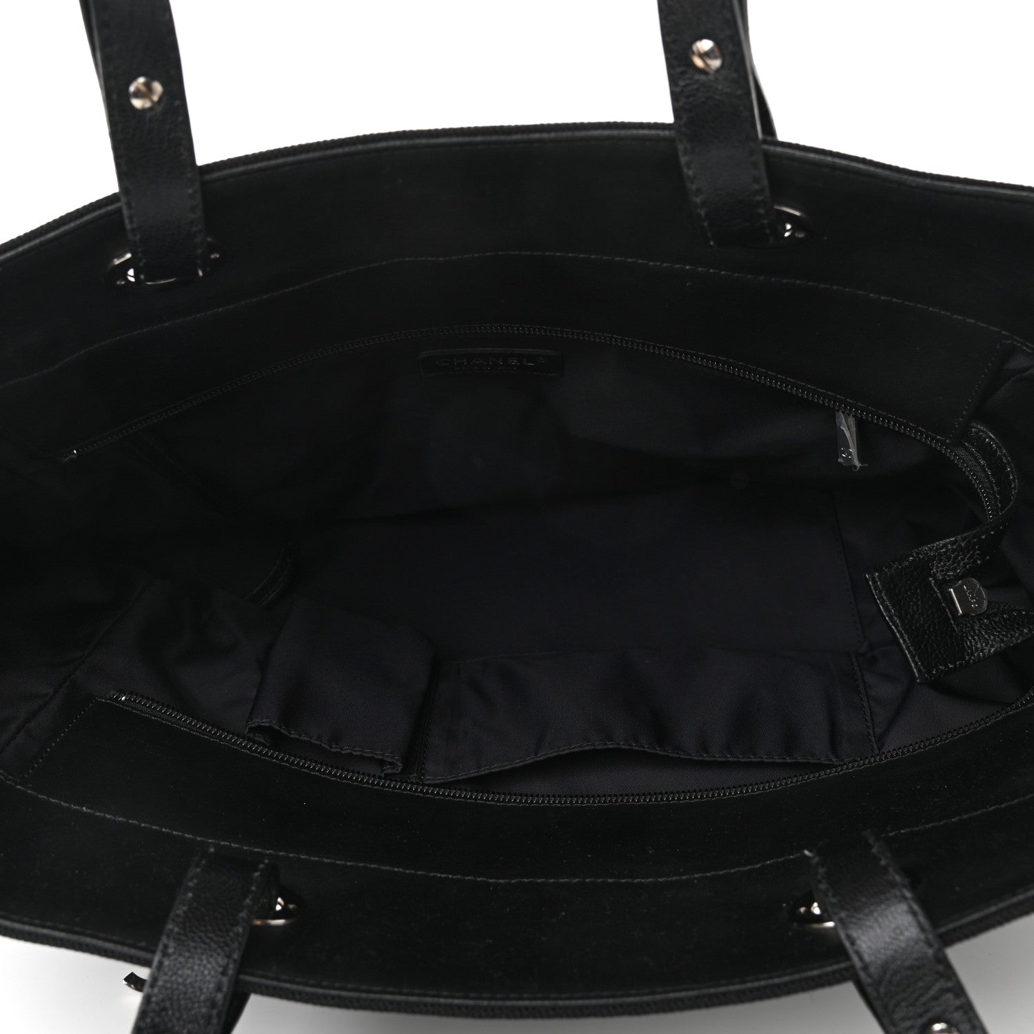 Chanel Coated Canvas Quilted Large Paris Biarritz Tote Black 5 of 10