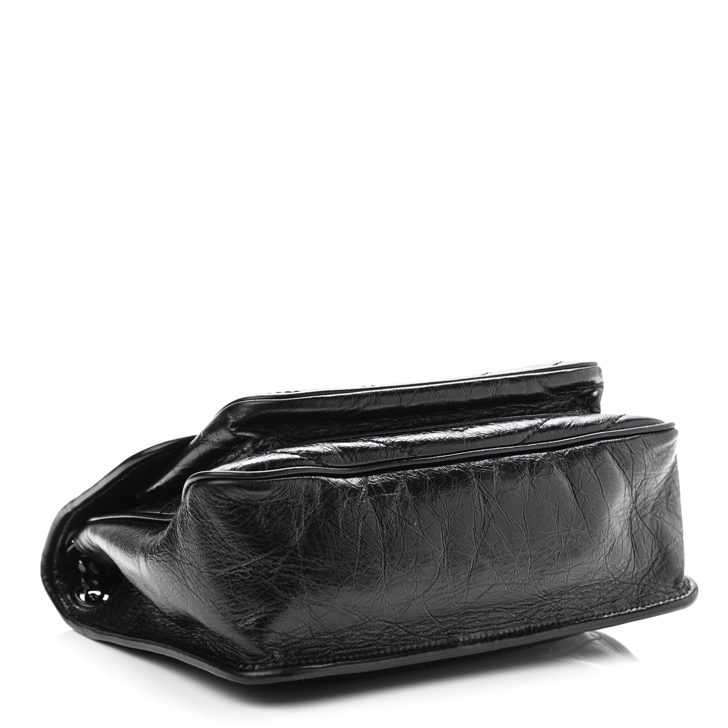 Saint Laurent Crinkled Calfskin Matelasse Monogram Medium Niki Chain Satchel Black 4 of 10