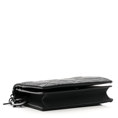 Christian Dior Ultra Matte Calfskin Small Lady Dior Flap Card Holder Black 4 of 7
