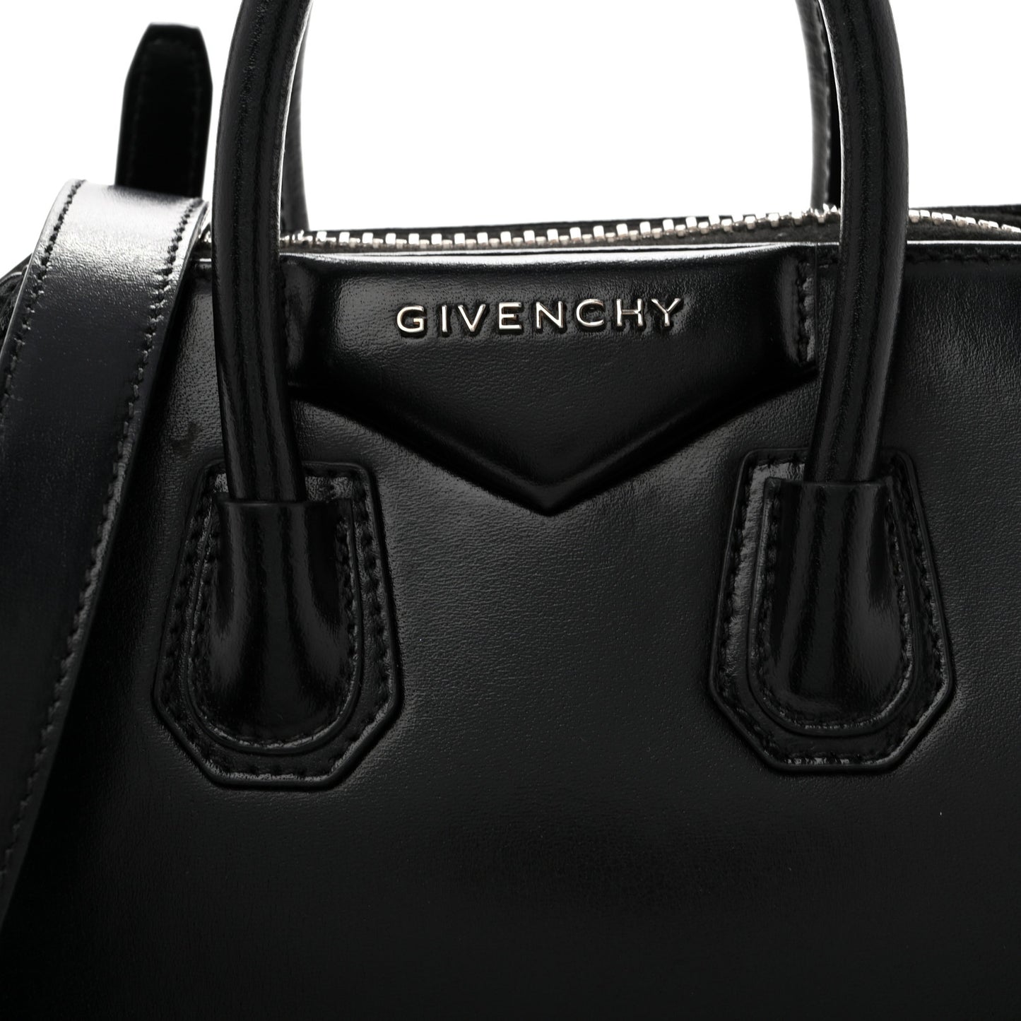 Shiny Lord Calfskin Mini Antigona Black
