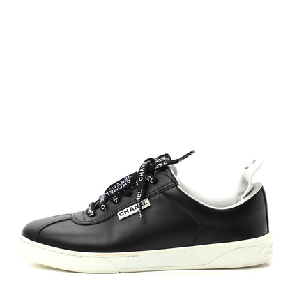 Chanel Calfskin CC Womens Sneakers 37 Black 1 of 9