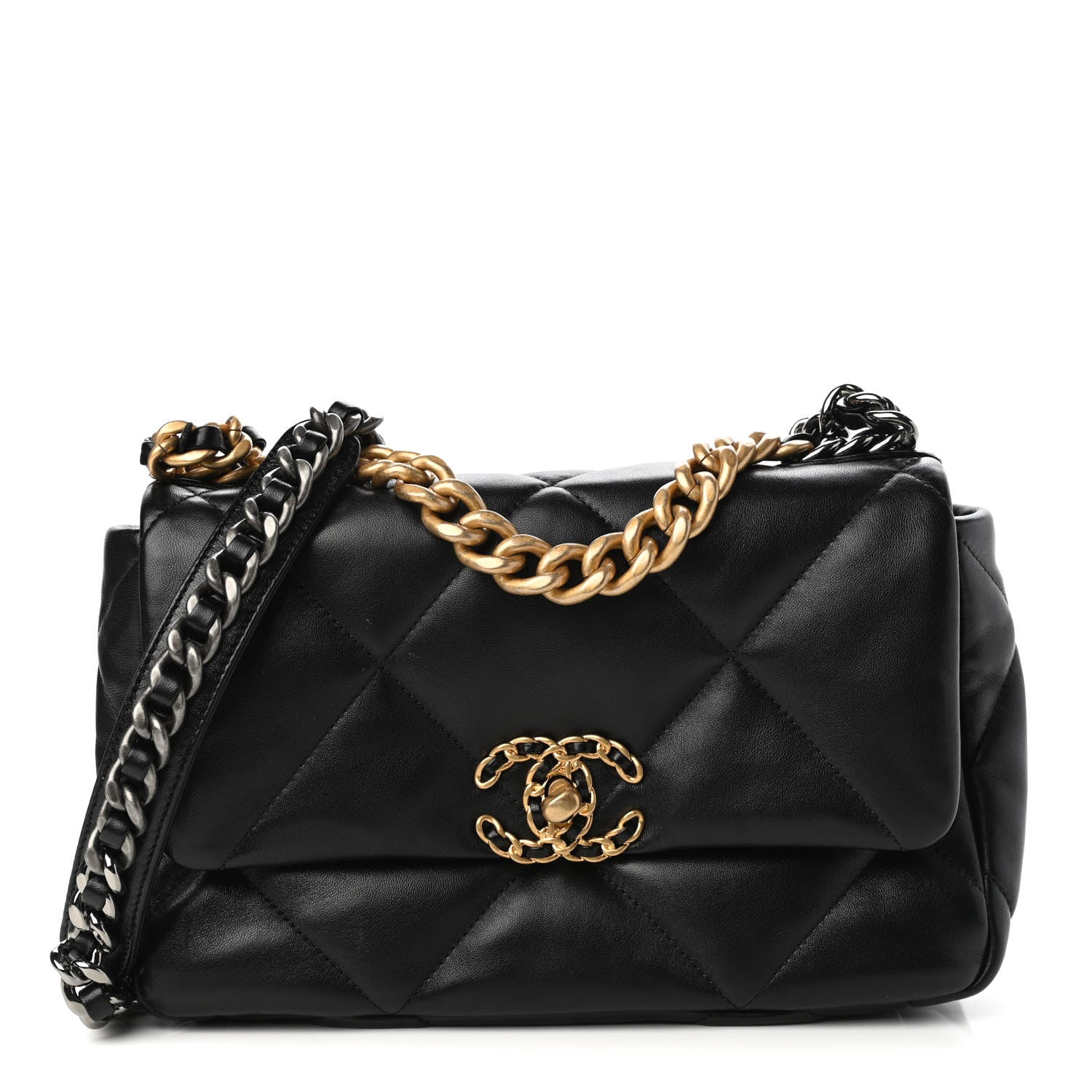 Chanel Lambskin Quilted Medium Chanel 19 Flap Black 1 of 8