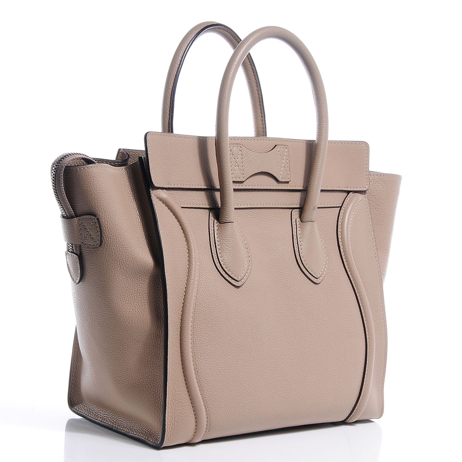 Celine Drummed Calfskin Mini Luggage Dune 3 of 10