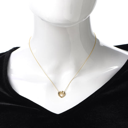 Tiffany 18K Yellow Gold Bow Tie Heart Pendant Necklace 2 of 6