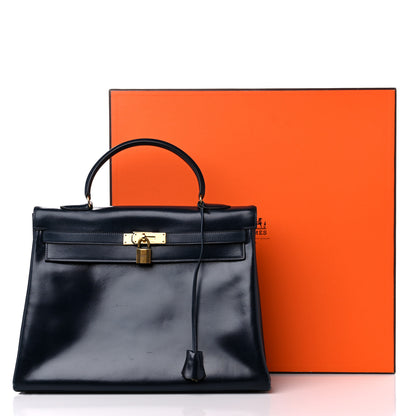 Hermes Box Kelly Retourne 35 Indigo 23 of 23
