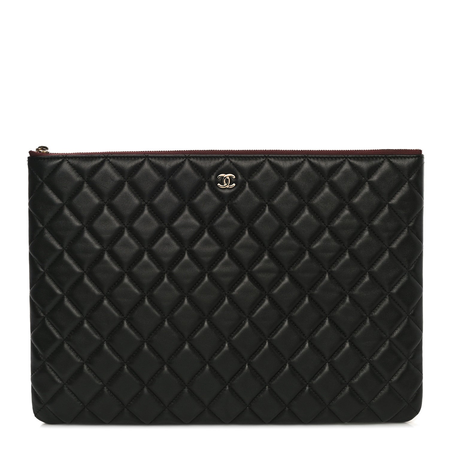 Chanel Lambskin Quilted Large Cosmetic Case Black 1 of 11