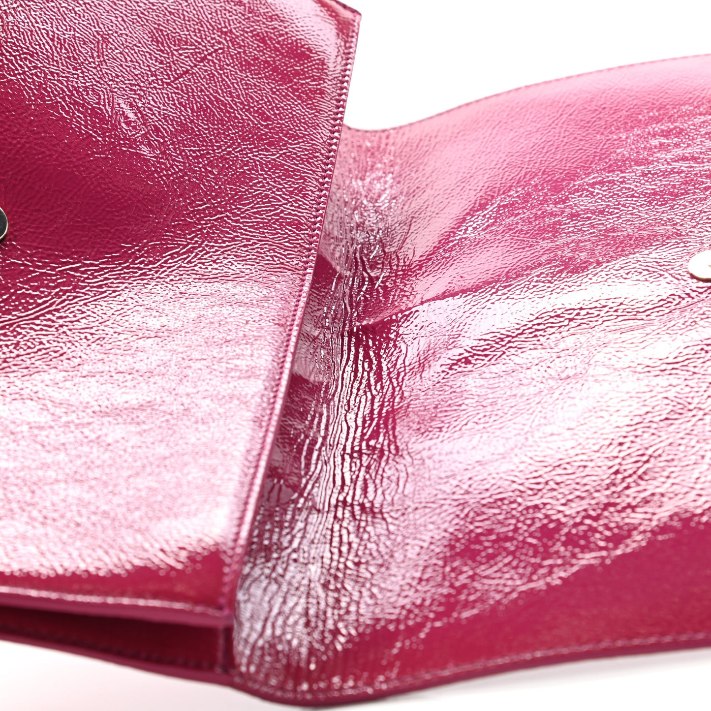 Textured Patent Monogram Large Belle De Jour Clutch Fuchsia