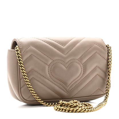 Gucci Calfskin Matelasse Super Mini GG Marmont Shoulder Bag Porcelain Rose 3 of 10