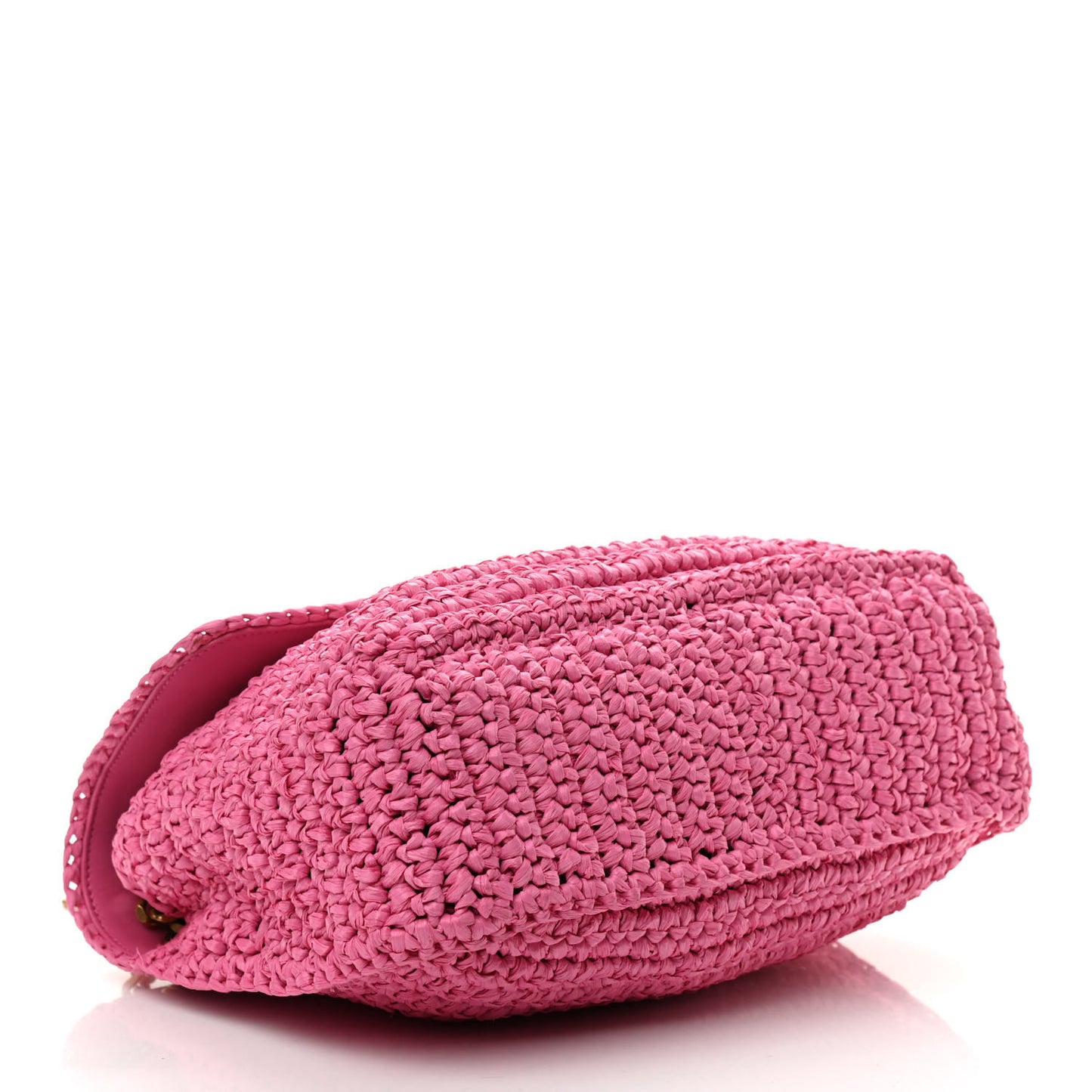 Raffia Calfskin Monogram Medium Niki Chain Satchel Bright Pink