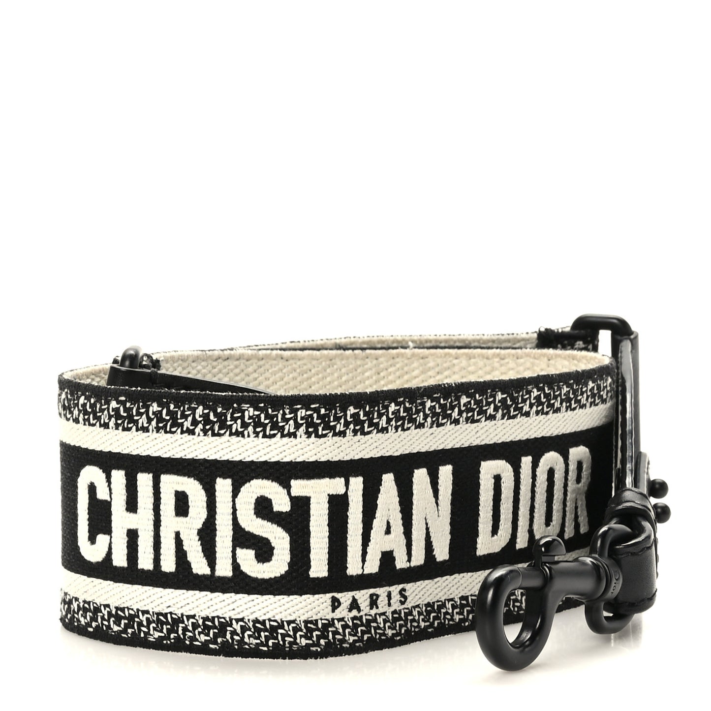 Canvas Embroidered Shoulder Strap Black Ultramatte