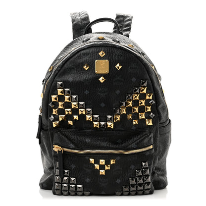 MCM Visetos Studded Medium Stark M Backpack Black 1 of 9
