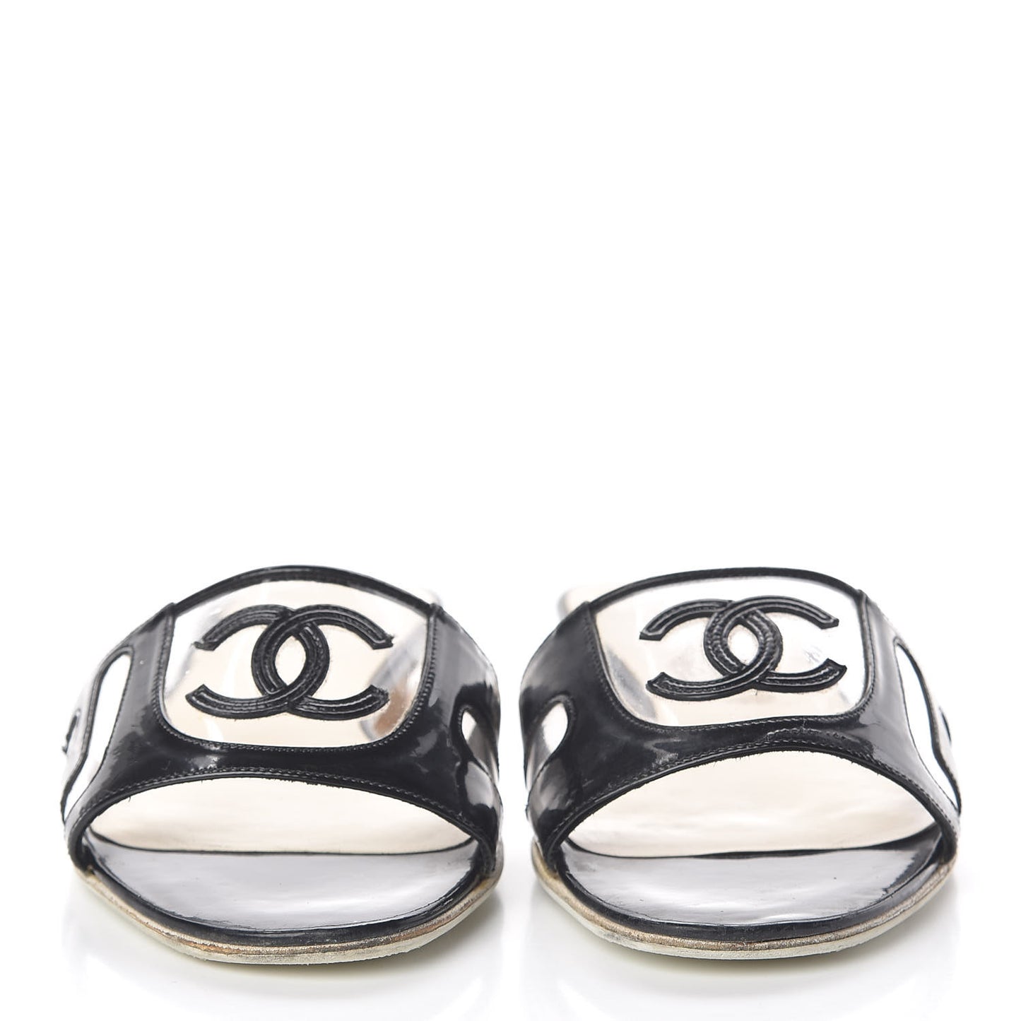 Patent PVC CC Sandals 35 Black