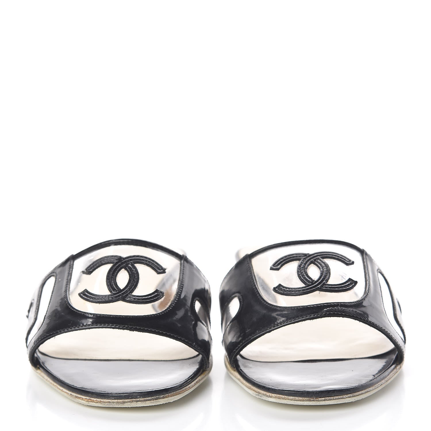 Chanel Patent PVC CC Sandals 35 Black 2 of 18