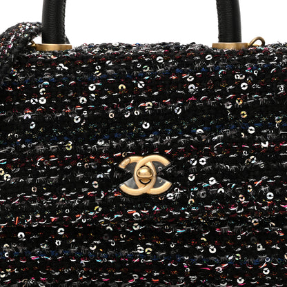 Chanel Tweed Sequin Mini Coco Handle Flap Black 8 of 10