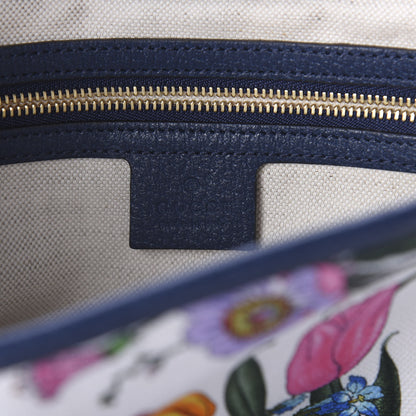 Gucci Canvas Flora Medium Jackie Hobo Blue Agata 6 of 9