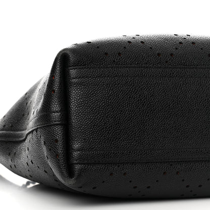 Chanel Caviar Perforated Drawstring CC Bag Black Orange 9 of 16