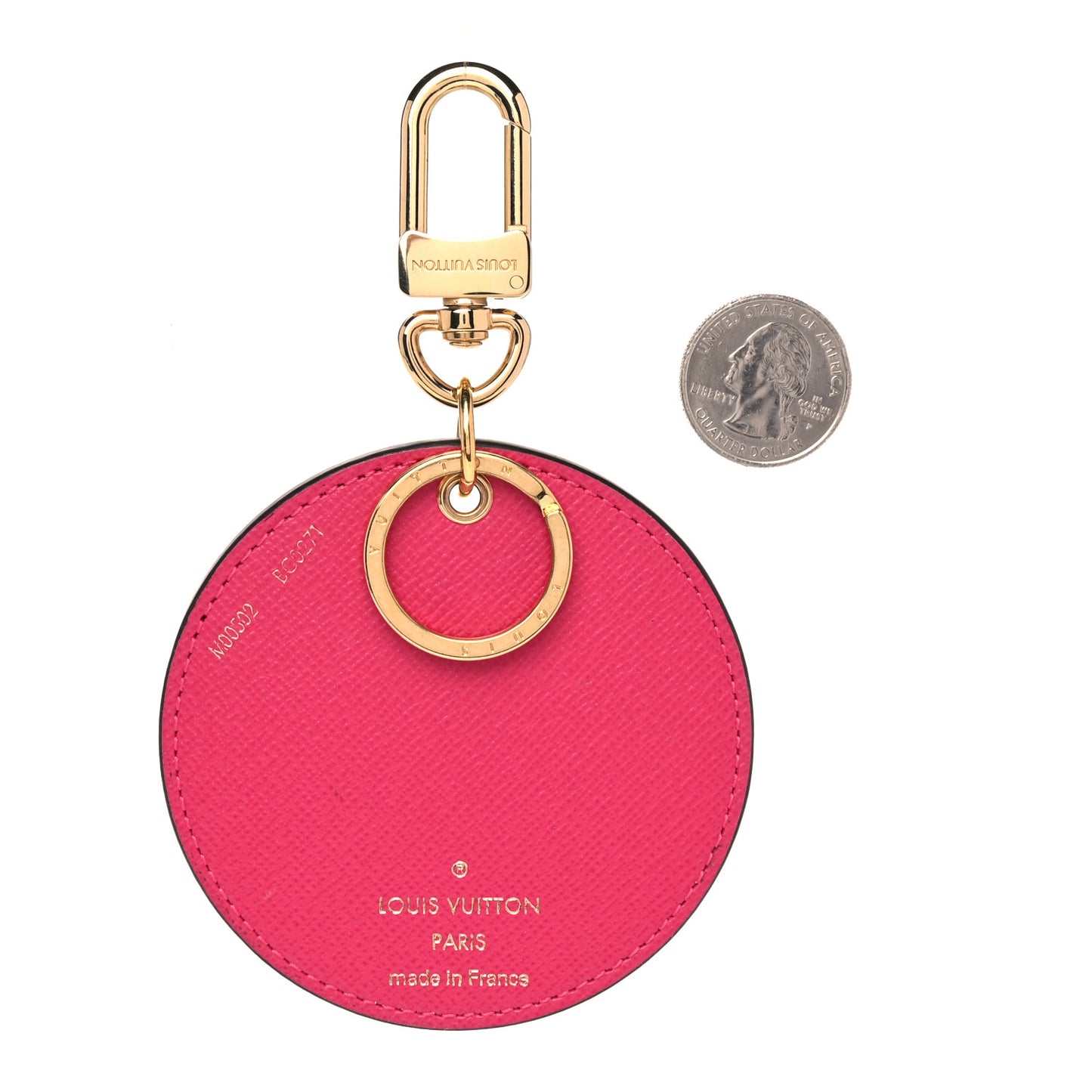 Damier Azur 2021 Christmas Animation Hollywood Bag Charm Key Ring Fuchsia