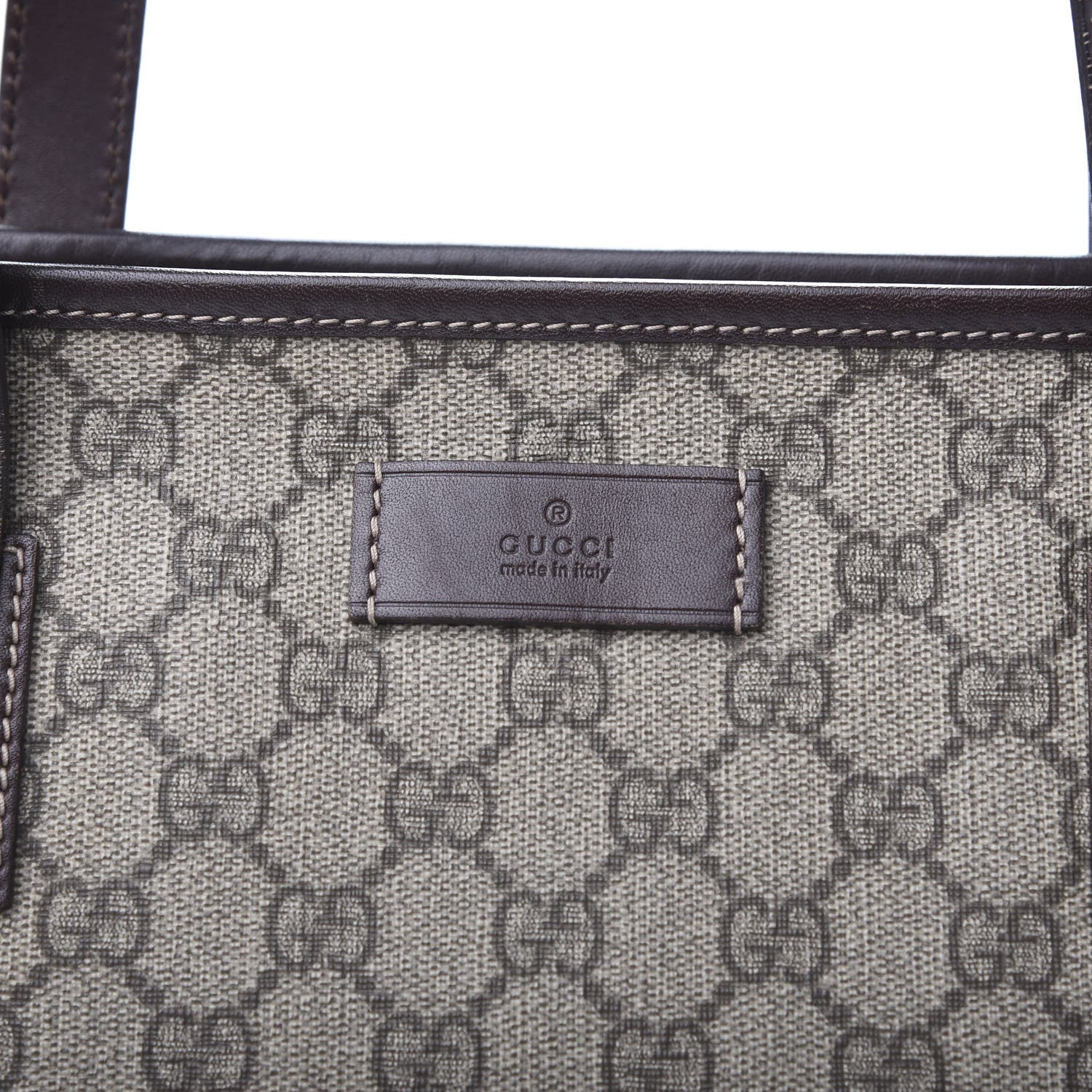 Gucci GG Supreme Monogram Medium Zippered Shopping Tote Dark Brown 11 of 11